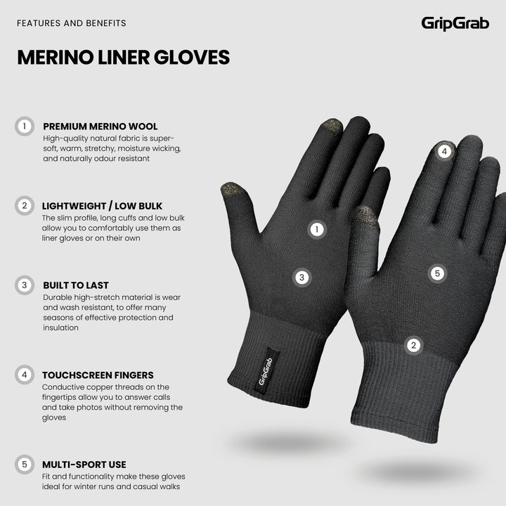 merino liner handschuhe GripGrab Merino Wool Liner Gloves