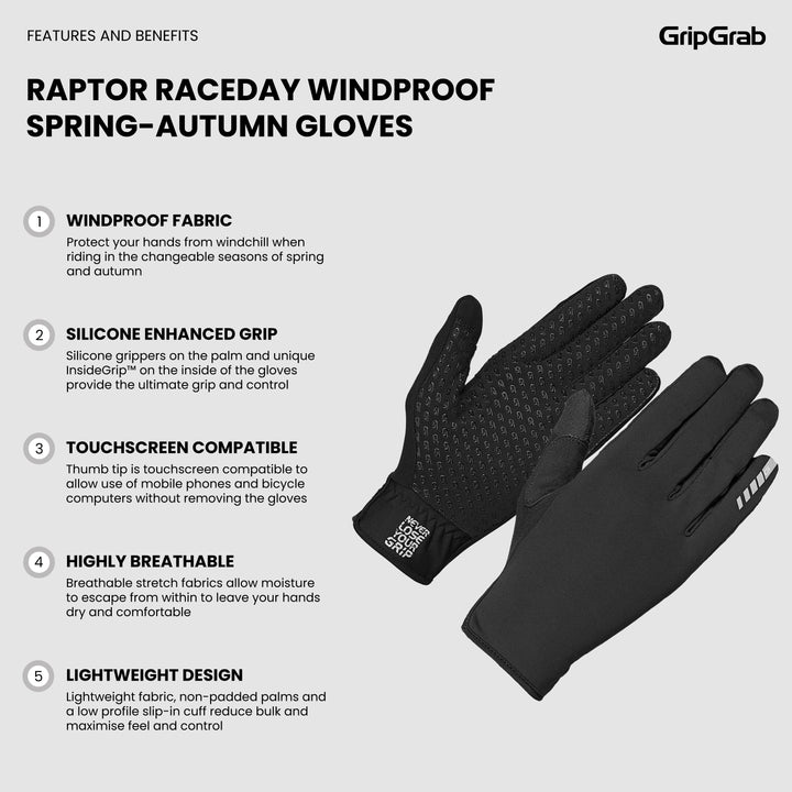 GripGrab Raptor RaceDay Windproof Spring-Autumn Gloves