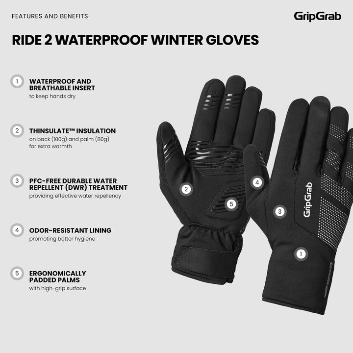 RIDE Waterproof Winter Gloves – GripGrab