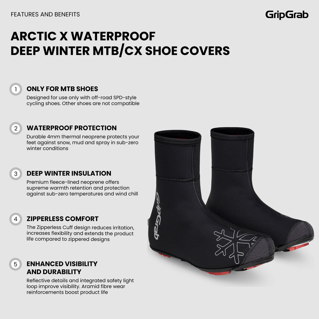 Arctic X Waterproof Deep Winter MTB/CX Shoe Covers – GripGrab
