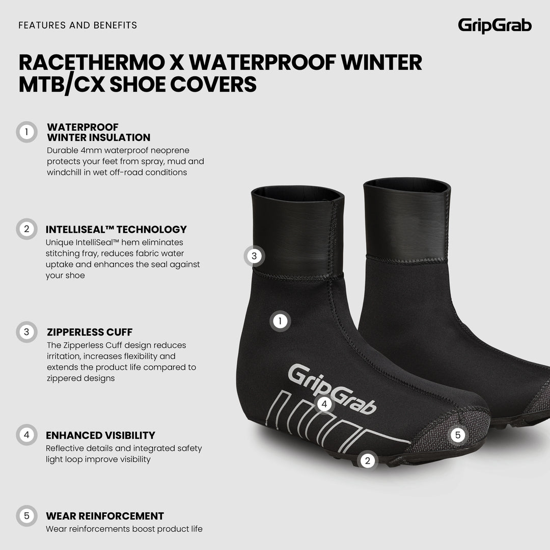 GripGrab RaceThermo X Waterproof Winter MTB/CX Shoe Covers