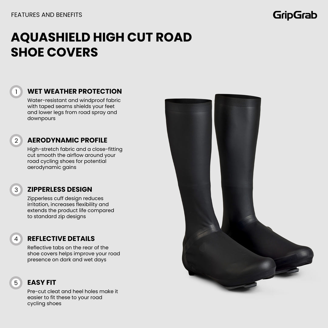 AquaShield High Cut Road Shoe Covers – GripGrab