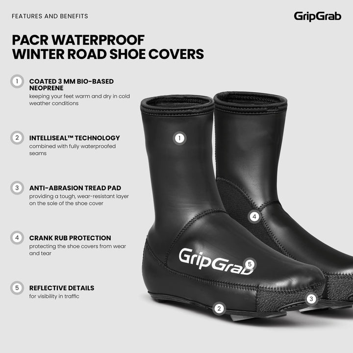 PACR Waterproof Winter Road Shoe Covers – GripGrab