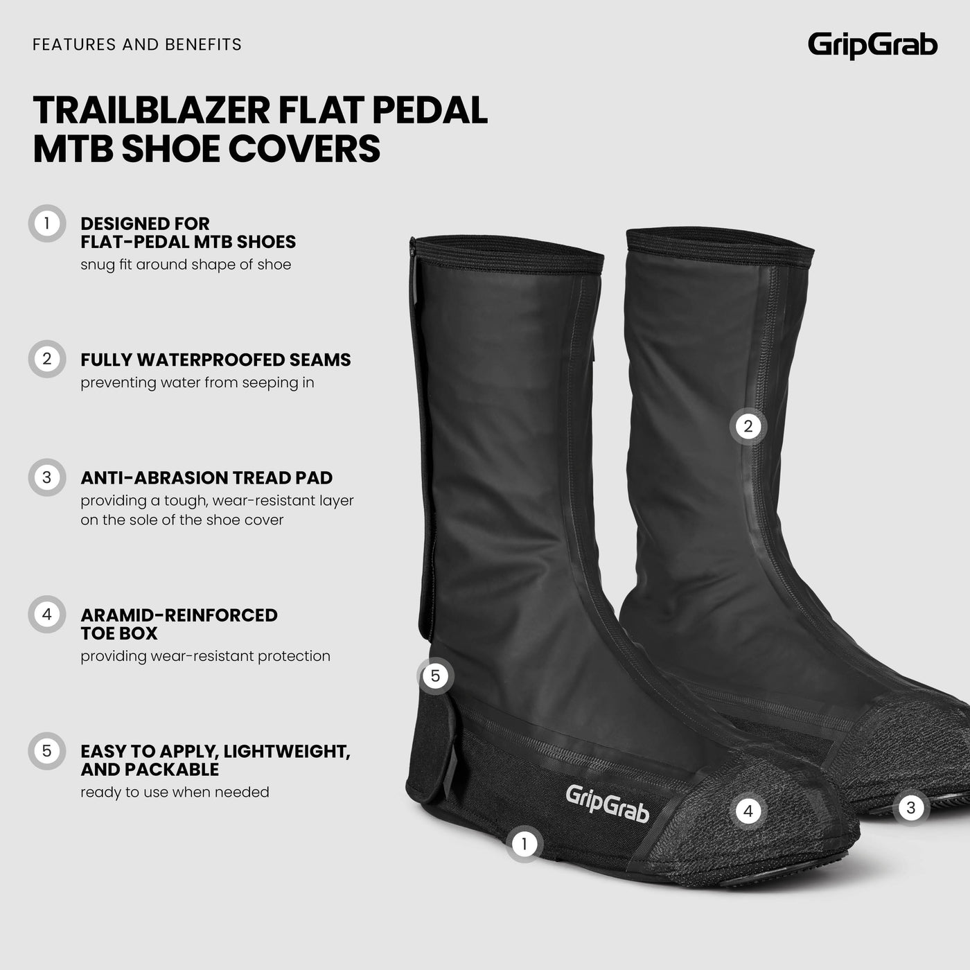 TrailBlazer Flat Pedal MTB Shoe Covers – GripGrab - Main Image