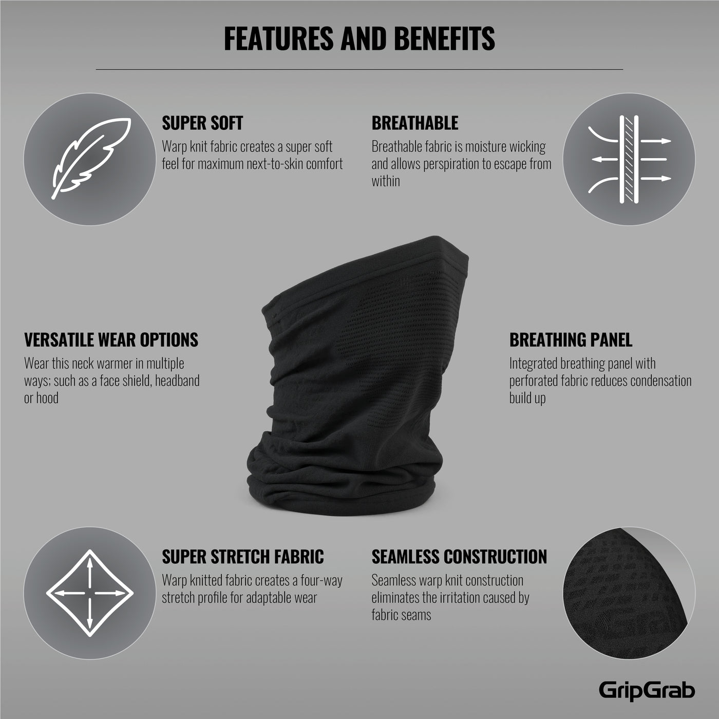 Freedom Warp Knitted Seamless Neck Warmer