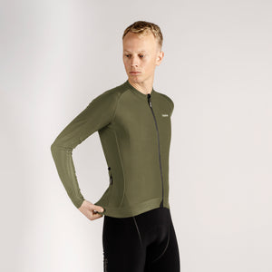 GripGrab Men's PACR Long Sleeve Jersey Olive Green