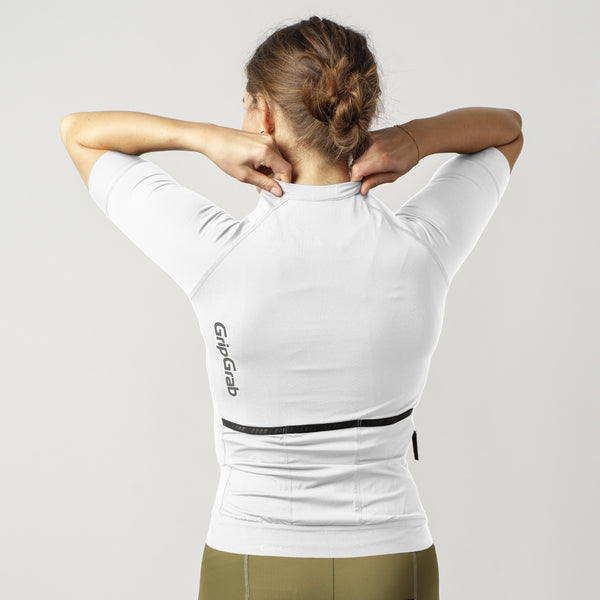 GripGrab Women's PACR Short Sleeve Jersey White Model