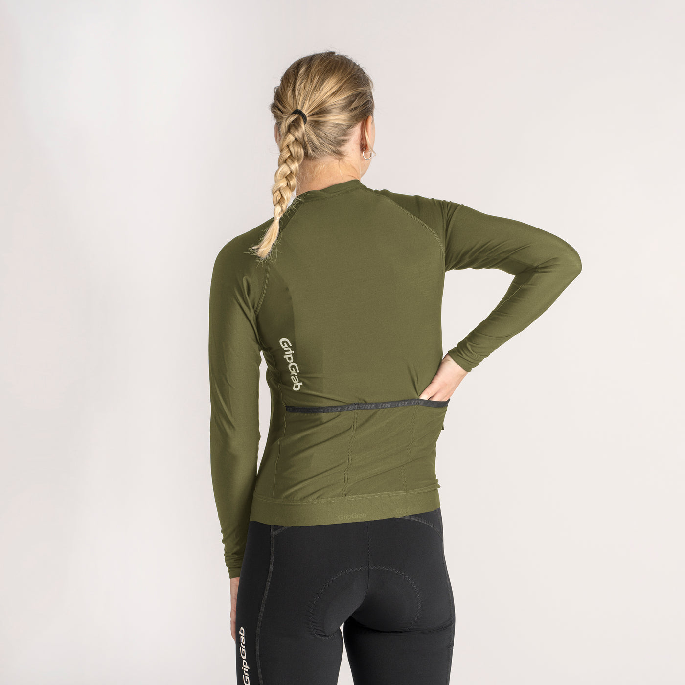 GripGrab Women's PACR Long Sleeve Jersey Olive Green