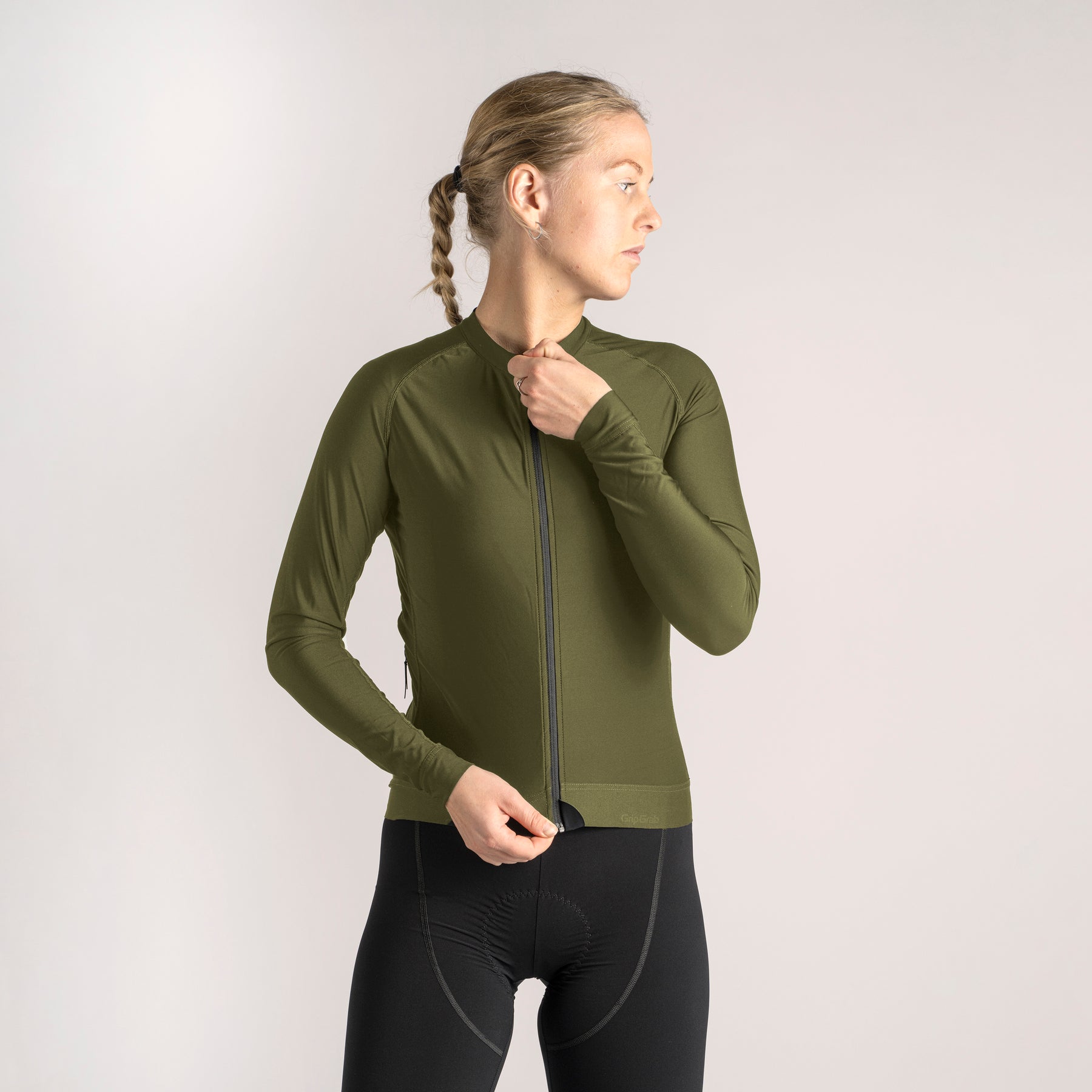GripGrab Women's PACR Long Sleeve Jersey Olive Green